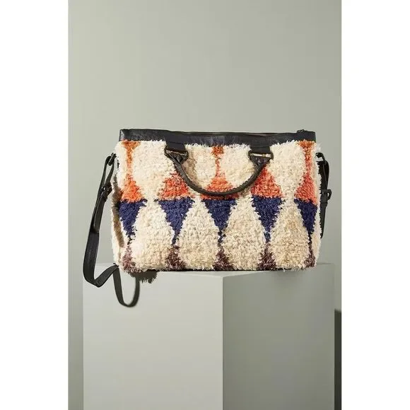 Cleobella Colinas Shaggy Weekender Tote Bag Travel Duffel Anthropologie NWT Bags